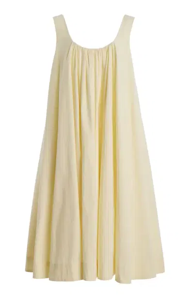 Brandon Maxwell The Lennox Shirred Stretch-Cotton Midi Dress | Thumbnail 1