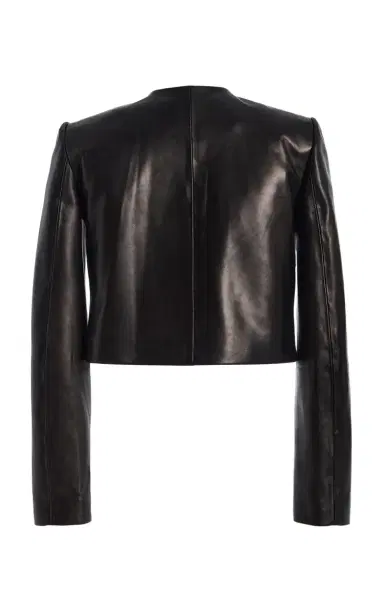 Brandon Maxwell The Ryder Cropped Leather Jacket | Thumbnail 5 Brandon Maxwell The Ryder Cropped Leather Jacket | Thumbnail 5