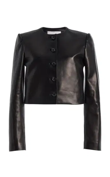 Brandon Maxwell The Ryder Cropped Leather Jacket | Thumbnail 7 Brandon Maxwell The Ryder Cropped Leather Jacket | Thumbnail 7