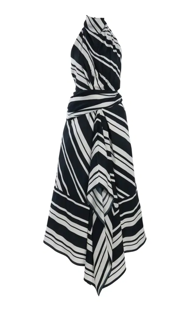 Brandon Maxwell The Marin Striped Midi Dress