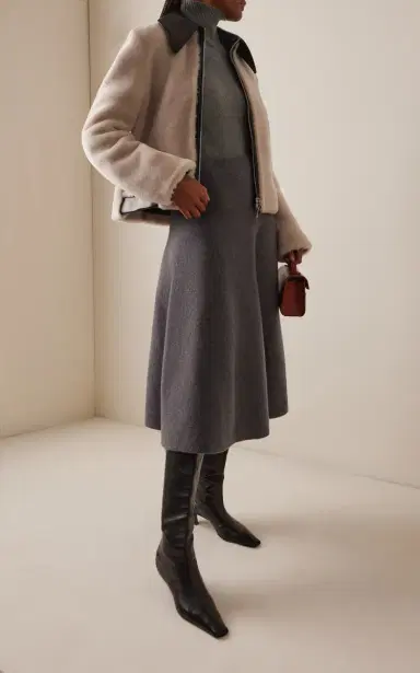 Brandon Maxwell The Miller Structured Virgin-Wool Midi Skirt | Thumbnail 3 Brandon Maxwell The Miller Structured Virgin-Wool Midi Skirt | Thumbnail 3