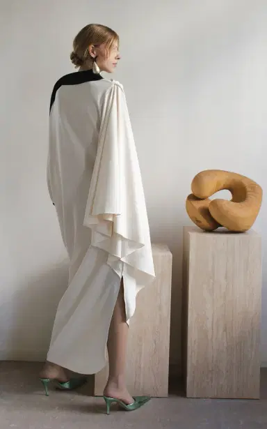 Harithand Gerda Asymmetric Crepe Caftan Dress | Thumbnail 5 Harithand Gerda Asymmetric Crepe Caftan Dress | Thumbnail 5