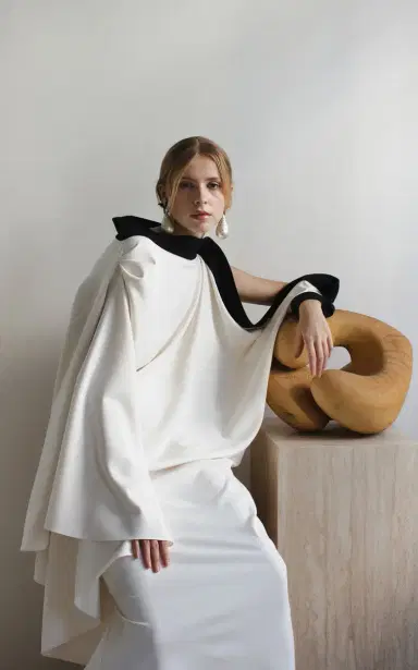 Harithand Gerda Asymmetric Crepe Caftan Dress | Thumbnail 7 Harithand Gerda Asymmetric Crepe Caftan Dress | Thumbnail 7