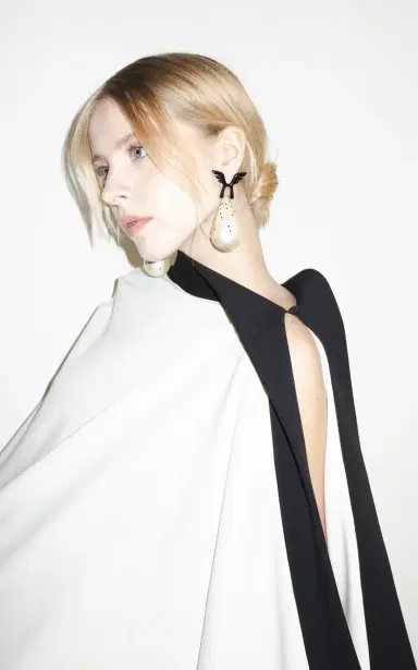 Harithand Gerda Asymmetric Crepe Caftan Dress | Thumbnail 8 Harithand Gerda Asymmetric Crepe Caftan Dress | Thumbnail 8