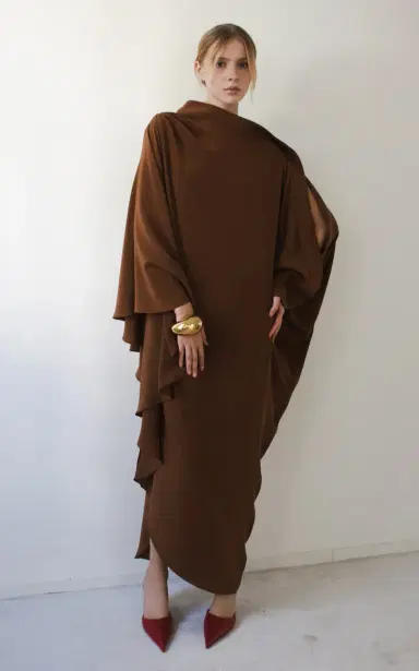 Harithand Gabriella Draped Silk Crepe De Chine Caftan Dress | Thumbnail 2 Harithand Gabriella Draped Silk Crepe De Chine Caftan Dress | Thumbnail 2