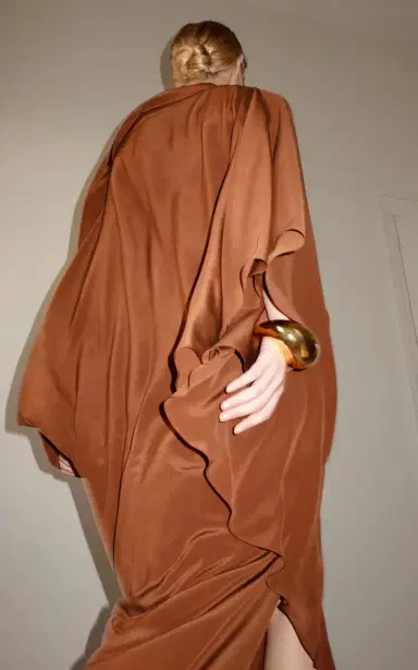 Harithand Gabriella Draped Silk Crepe De Chine Caftan Dress | Thumbnail 5 Harithand Gabriella Draped Silk Crepe De Chine Caftan Dress | Thumbnail 5