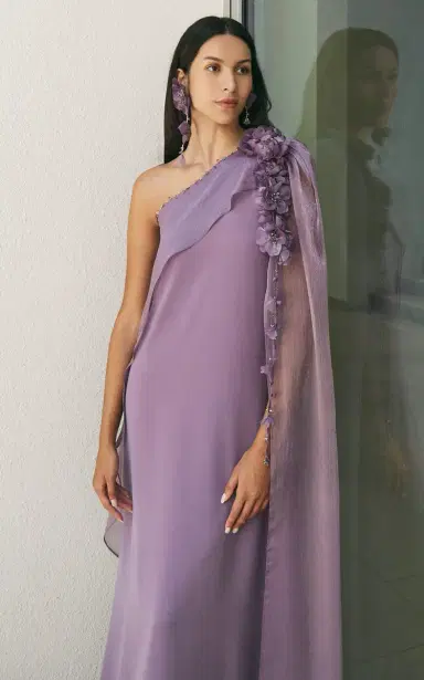 WAED ASMAR Nooraya Floral-Detailed Crepe Caftan Dress | Thumbnail 2