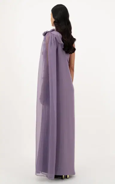 WAED ASMAR Nooraya Floral-Detailed Crepe Caftan Dress | Thumbnail 5