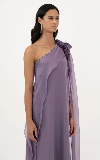 WAED ASMAR Nooraya Floral-Detailed Crepe Caftan Dress | Thumbnail 6
