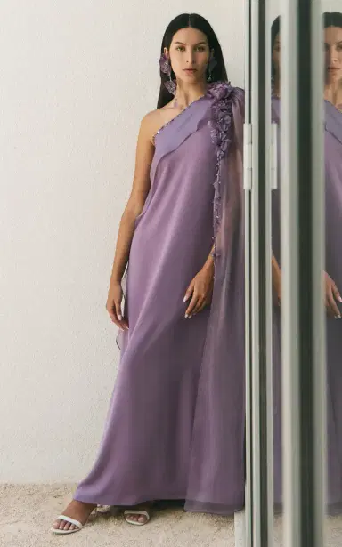 WAED ASMAR Nooraya Floral-Detailed Crepe Caftan Dress | Thumbnail 7