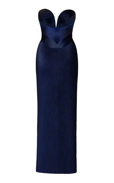 SemSem Engineered Plissé Bustier Maxi Dress | Thumbnail 3