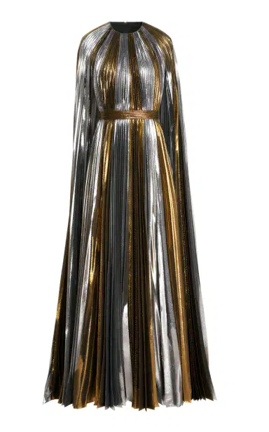 SemSem Pleated Silk-Lamé Caftan Dress | Thumbnail 4