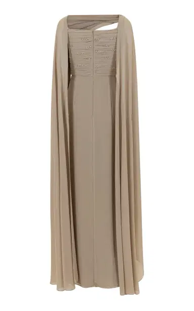 Aquillora Zenith Pleated Embellished Chiffon Caftan Dress | Thumbnail 4 Aquillora Zenith Pleated Embellished Chiffon Caftan Dress | Thumbnail 4