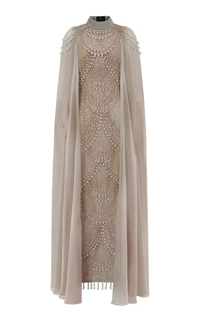Twilight Embellished Chiffon Caftan Dress
