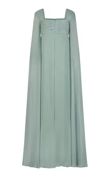 Aquillora Zenith Pleated Embellished Chiffon Caftan Dress | Thumbnail 3 Aquillora Zenith Pleated Embellished Chiffon Caftan Dress | Thumbnail 3