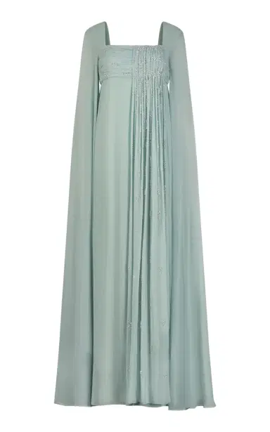 Aquillora Zenith Pleated Embellished Chiffon Caftan Dress | Thumbnail 1 Aquillora Zenith Pleated Embellished Chiffon Caftan Dress | Thumbnail 1
