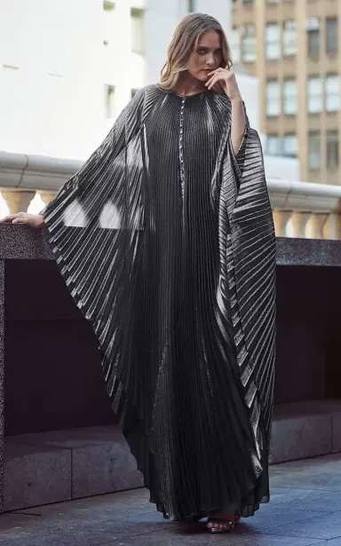 SemSem Pleated Lamé Caftan Dress | Thumbnail 2 SemSem Pleated Lamé Caftan Dress | Thumbnail 2