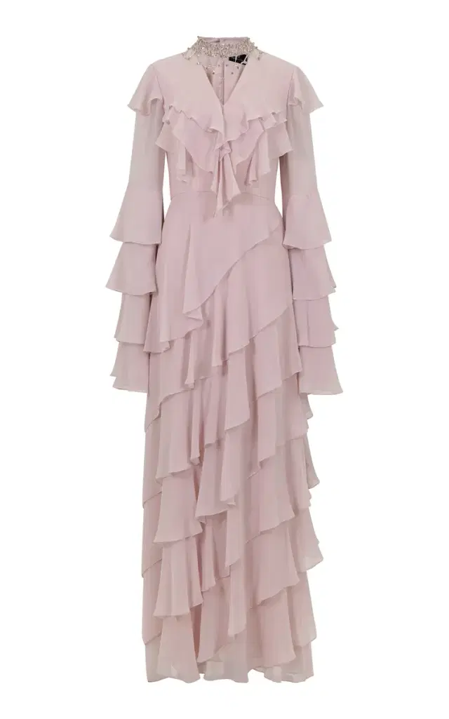 Innocence Ruffled Chiffon Maxi Dress