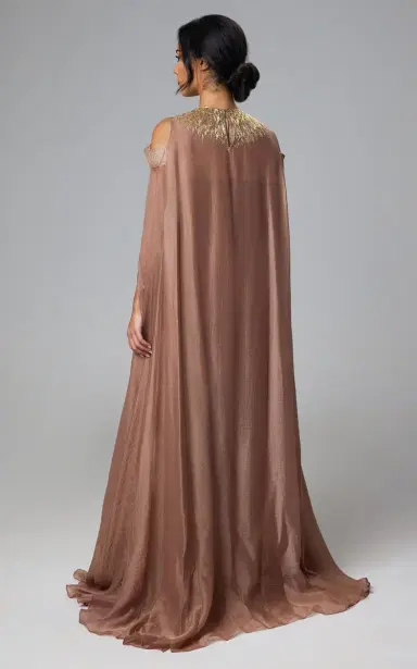 Bthaina Hand-Embellished Chiffon Caftan Dress | Thumbnail 4 Bthaina Hand-Embellished Chiffon Caftan Dress | Thumbnail 4