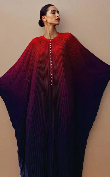 SemSem Ombré-Printed Plissé Caftan Dress | Thumbnail 2 SemSem Ombré-Printed Plissé Caftan Dress | Thumbnail 2