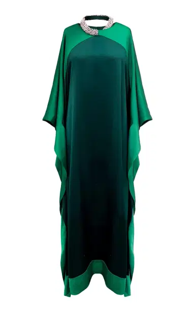 SemSem Embellished Color-Blocked Silk Caftan Dress | Thumbnail 2