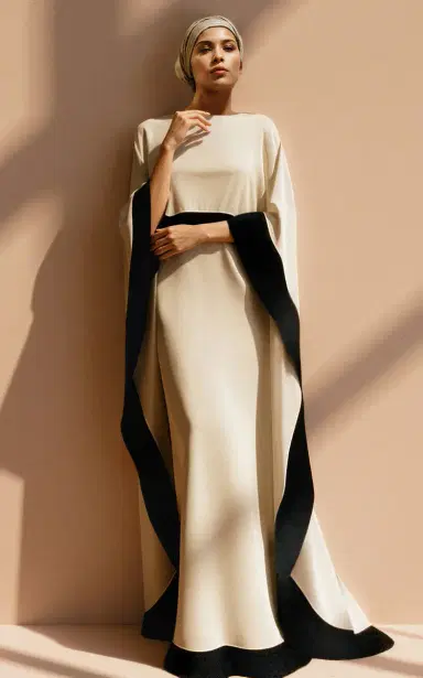 SemSem Color-Blocked Tiered Silk Caftan Dress | Thumbnail 2