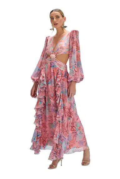PatBo SEAWEED LONG SLEEVE BEACH DRESS | Thumbnail 1