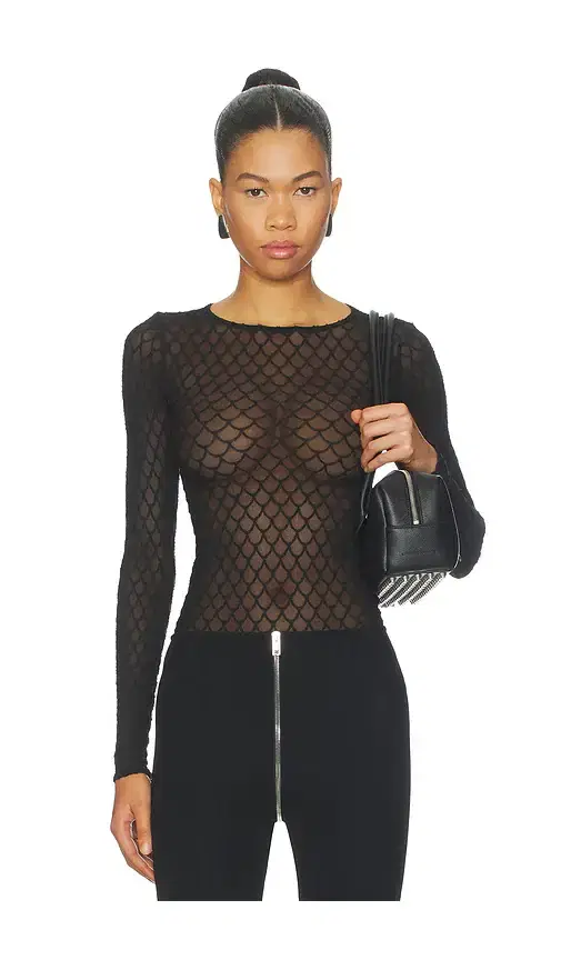 Wolford Velvet Net Illusion Bodysuit