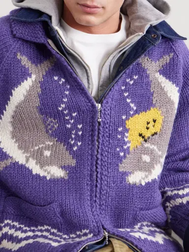 KAPITAL Intarsia Wool Zip-Up Cardigan - Men | Thumbnail 5 KAPITAL Intarsia Wool Zip-Up Cardigan - Men | Thumbnail 5