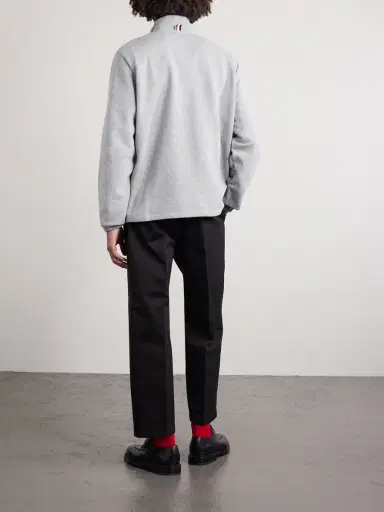 Thom Browne Logo-Appliquéd Cotton-Jersey Half-Zip Sweatshirt - Men | Thumbnail 4 Thom Browne Logo-Appliquéd Cotton-Jersey Half-Zip Sweatshirt - Men | Thumbnail 4