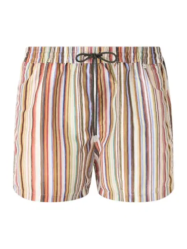 Paul Smith Straight-Leg Mid-Length Striped Recycled Swim Shorts - Men | Thumbnail 1