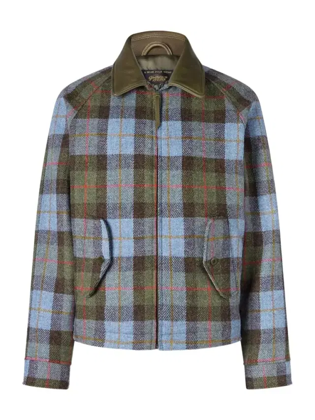 Golden Bear Dunbar Leather-Trimmed Checked Wool Jacket - Men
