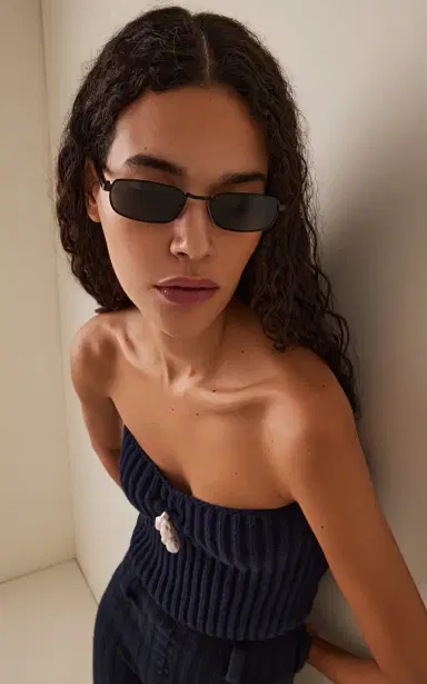 Prada Square-Frame Metal Sunglasses | Thumbnail 2