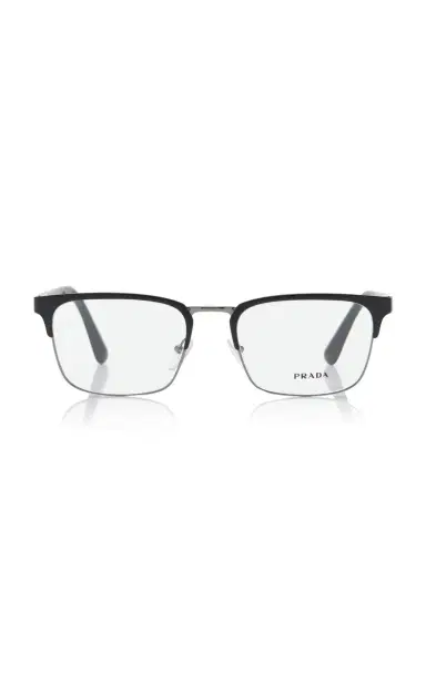 Prada Square-Frame Metal Glasses | Thumbnail 1