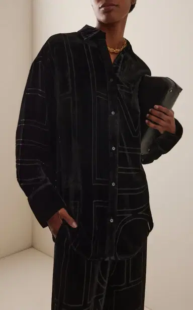 TOTEME Oversized Devoré Shirt | Thumbnail 2 TOTEME Oversized Devoré Shirt | Thumbnail 2