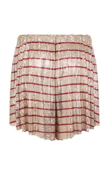 Rabanne Striped Metallic Mesh Shorts | Thumbnail 6