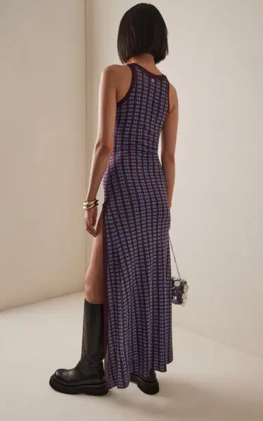 Rabanne Jacquard Knit Split Maxi Dress | Thumbnail 4 Rabanne Jacquard Knit Split Maxi Dress | Thumbnail 4