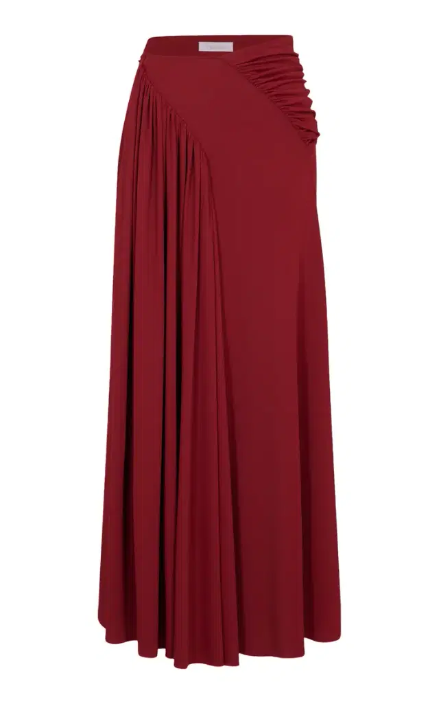 Ruched Jersey Maxi Skirt