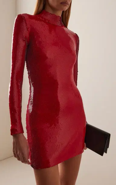 Sergio Hudson Mock-Neck Sequined Mini Dress | Thumbnail 2 Sergio Hudson Mock-Neck Sequined Mini Dress | Thumbnail 2