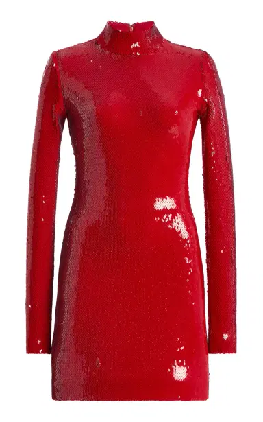 Sergio Hudson Mock-Neck Sequined Mini Dress | Thumbnail 1 Sergio Hudson Mock-Neck Sequined Mini Dress | Thumbnail 1