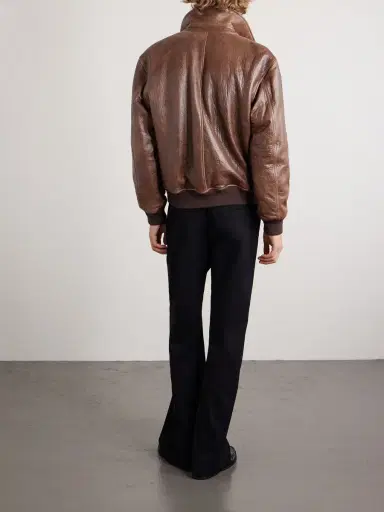 Saint Laurent Leather Bomber Jacket - Men | Thumbnail 4