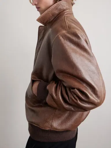 Saint Laurent Leather Bomber Jacket - Men | Thumbnail 5