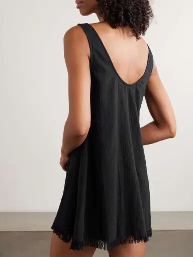 Staud Tillie Fringed Cotton-gauze Mini Dress | Thumbnail 3 Staud Tillie Fringed Cotton-gauze Mini Dress | Thumbnail 3
