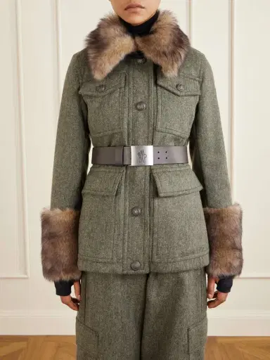 Moncler Grenoble Devez Shearling-trimmed Wool-gabardine Ski Jacket | Thumbnail 3 Moncler Grenoble Devez Shearling-trimmed Wool-gabardine Ski Jacket | Thumbnail 3