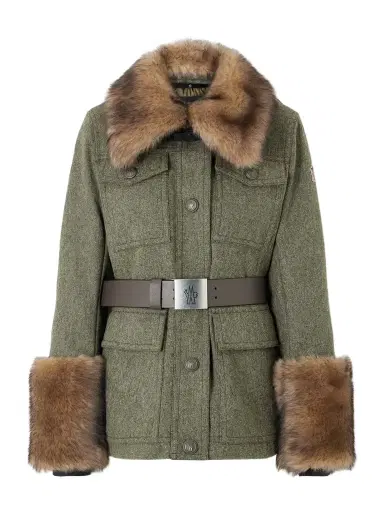 Moncler Grenoble Devez Shearling-trimmed Wool-gabardine Ski Jacket | Thumbnail 1 Moncler Grenoble Devez Shearling-trimmed Wool-gabardine Ski Jacket | Thumbnail 1