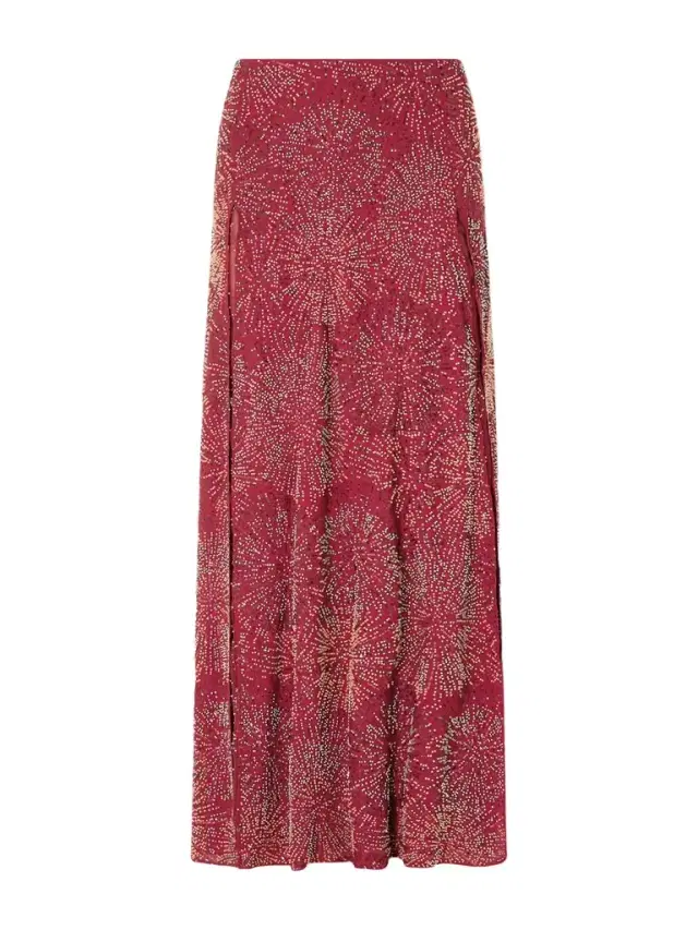 Embellished Crepe Maxi Skirt