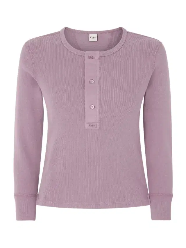 Ribbed Organic Cotton-jersey Henley Top