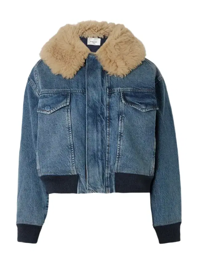 The Aviator Shearling-trimmed Denim Jacket