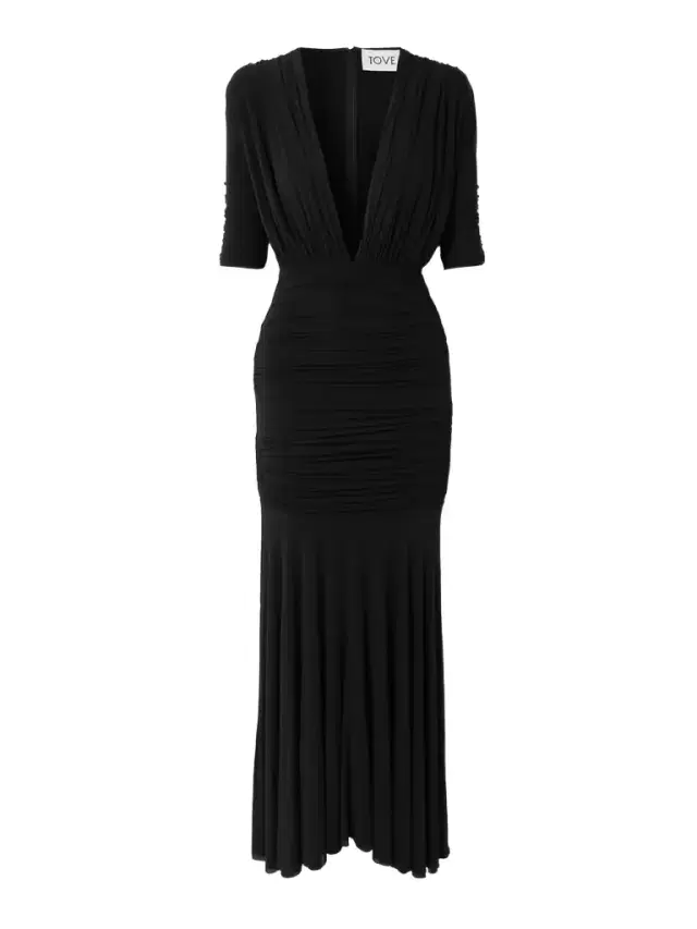 Yana Ruched Stretch-jersey Maxi Dress