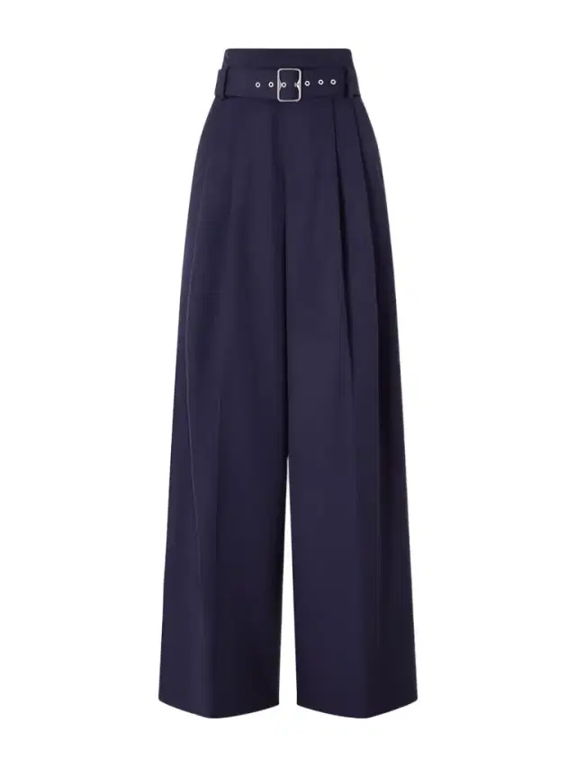 Belted Pleated Wool-twill Wide-leg Pants